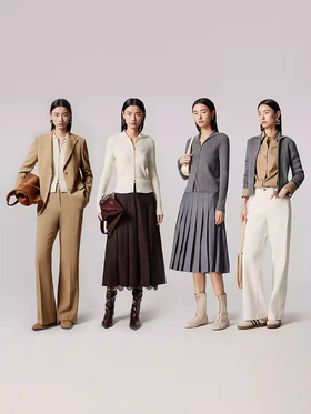 朗姿双头拉链优雅设计感针织开衫LRJP05KCD427W11