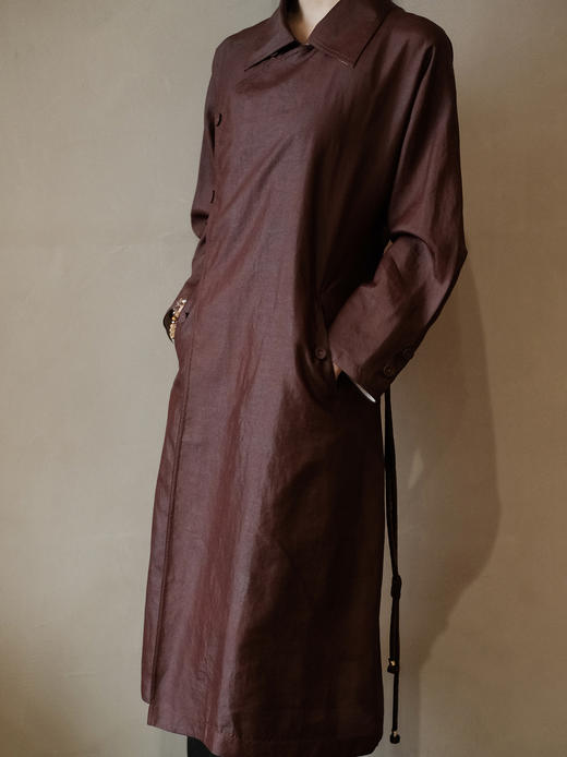 盛唐婧 | 真丝红云纱中式时尚风衣裙 商品图4