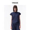 VIMAGE纬漫纪圆领休闲运动感收腰显瘦小飞袖短袖上衣2026夏季新款V2513210 商品缩略图5