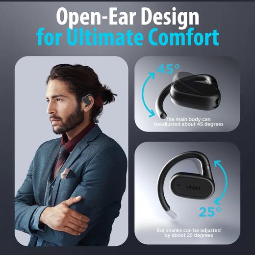 美国 Vhbot  S-02 开放式AI翻译智能双芯片无延迟蓝牙耳机  同声传译143语言 商品图3