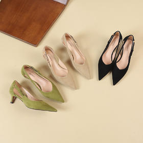 westory秋季新款法式优雅细高跟尖头包头浅口单鞋W24CE74321