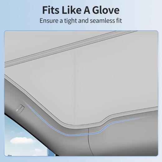 【2025年新款】高品质 特斯拉Model Y Juniper 新升级冰晶天窗遮阳帘 隔热防晒 带收纳袋 米白色 商品图6