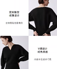 朗姿 法式气质V领黑色短款针织衫LSJH02KPR482 商品缩略图4