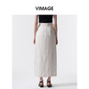 VIMAGE纬漫纪2026夏季新款简约条纹通勤百搭中长款休闲半身裙V2506211 商品缩略图4