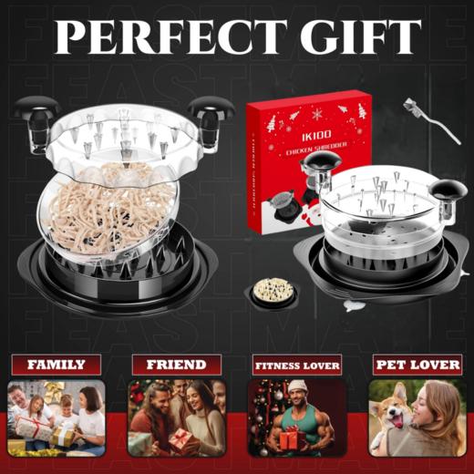 美国 IKIOO 鸡肉撕碎器 鸡胸肉沙拉分丝 厨房工具（清洁刷*1） 商品图2