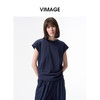 VIMAGE纬漫纪圆领休闲运动感收腰显瘦小飞袖短袖上衣2026夏季新款V2513210 商品缩略图3