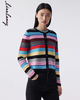 朗姿 复古彩色条纹针织开衫LAJH02KCD458 商品缩略图0