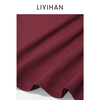 LIYIHAN 2026新年酒红色短袖t恤女直筒春夏新款刺绣长绒纯棉上衣 商品缩略图3