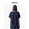 VIMAGE纬漫纪百搭圆领休闲风宽松抽绳短袖T恤上衣2026夏季新款V2513211 商品缩略图4