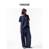 VIMAGE纬漫纪显瘦松弛感棉质阔腿显瘦纯色抽绳休闲裤2026夏季新款V2505215 商品缩略图1
