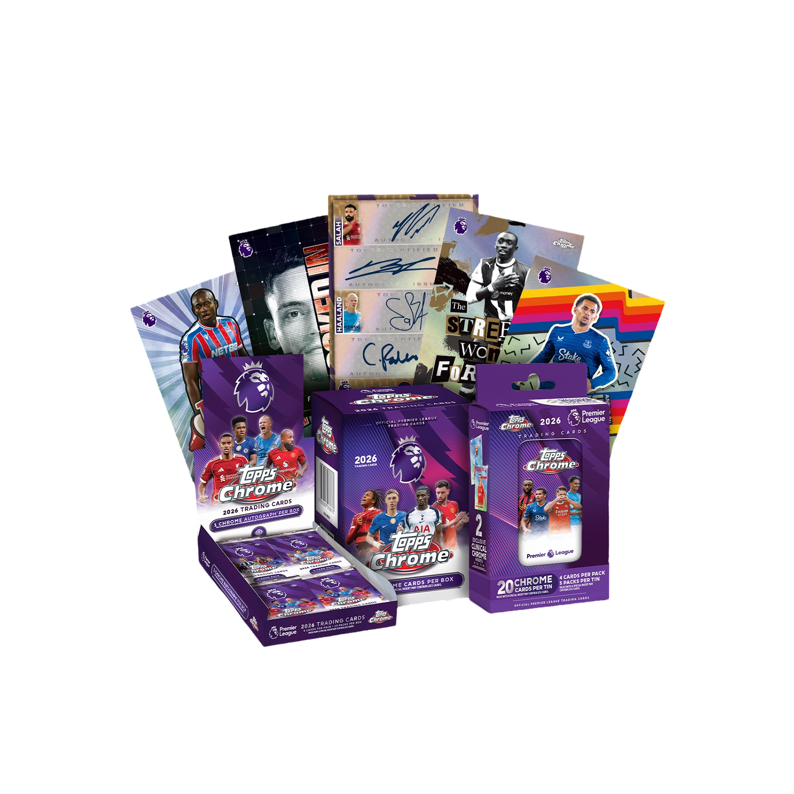 Topps Chrome 2025-26 足球英超Value/Tin/Hanger系列球星卡