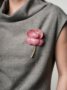 北京仓｜Cilea Bijoux-LINDSAY-凌霄花 玫瑰色亮光 胸针［法国设计师］