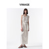 VIMAGE纬漫纪2026夏季新款简约条纹通勤百搭中长款休闲半身裙V2506211 商品缩略图1