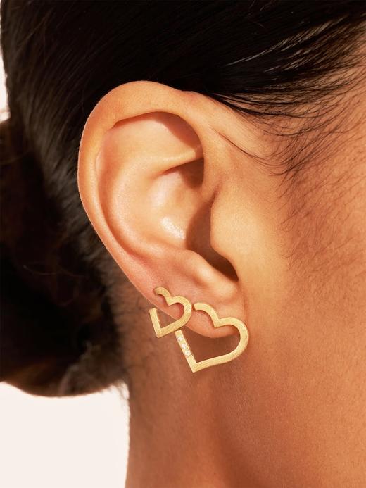 北京仓｜Be Maad-MAGNETIC HEART-金色 白色锆石 爱心 耳环［法国设计师］ 商品图3