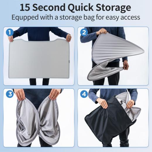 【2025年新款】高品质 特斯拉Model Y Juniper 新升级冰晶天窗遮阳帘 隔热防晒 带收纳袋 米白色 商品图5