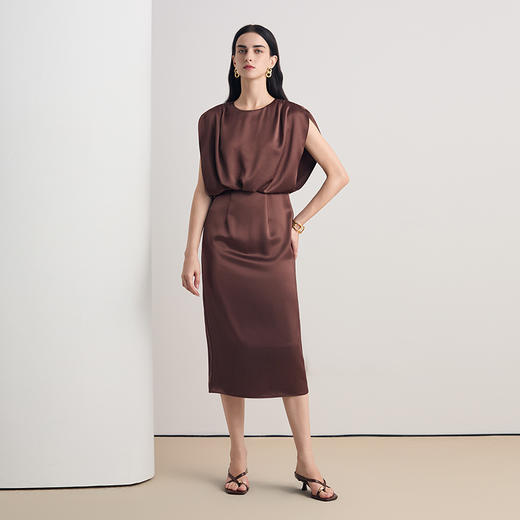 EITIE爱特爱法式气质收腰大气端庄礼服连衣裙2026夏季新款8677302 商品图7