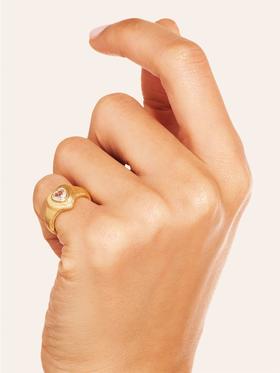 订购6周到｜Be Maad-MAGNETIC HEART-金色 白色锆石 爱心 戒指［法国设计师］