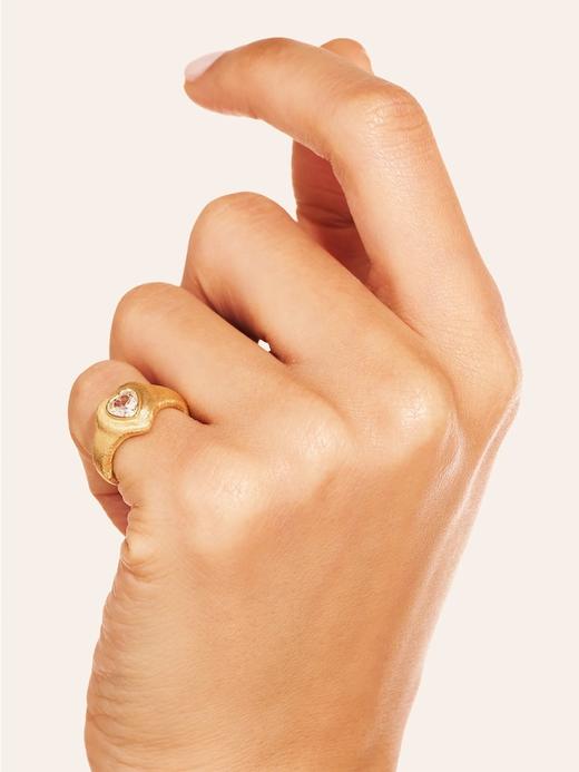 订购6周到｜Be Maad-MAGNETIC HEART-金色 白色锆石 爱心 戒指［法国设计师］ 商品图0