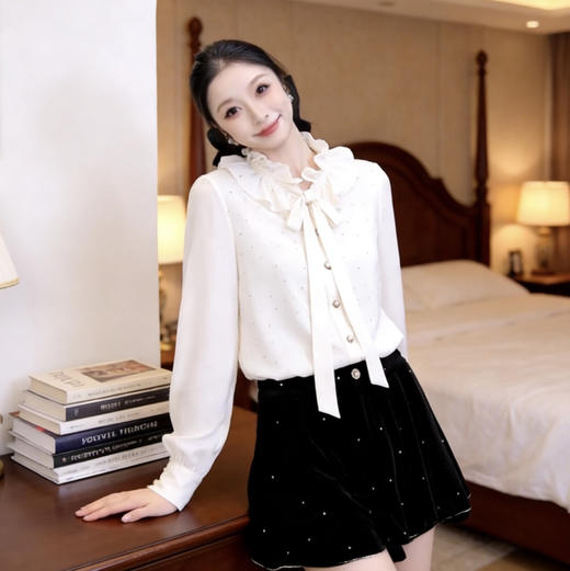 玛克门店发货：时尚丝绒衬衫，货号：MS86TP510 商品图0