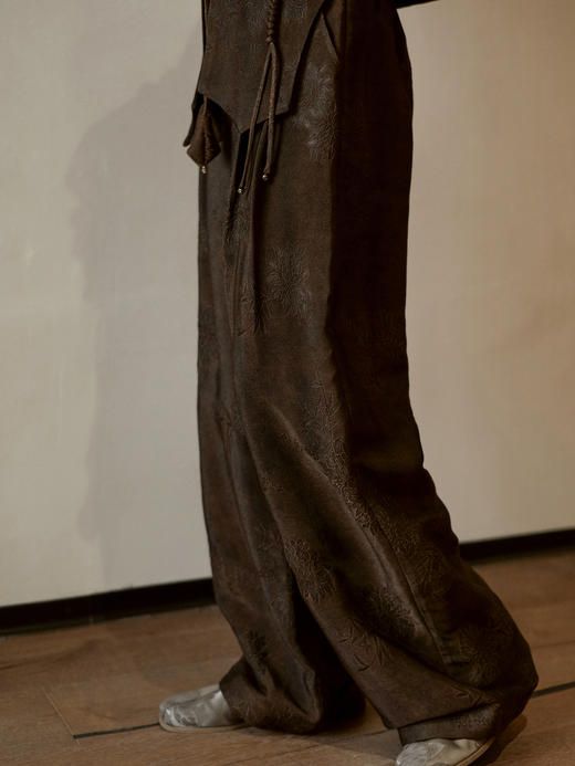 盛唐婧 | 风吟罗縠轻奢时尚香云纱直筒阔腿裤 商品图1