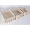 【3件套】美国 Macrame 高品质木制棉绳编织储物篮套装 桌面收纳筐 化妆品零食玩具收纳 X002BRBOYH 商品缩略图6