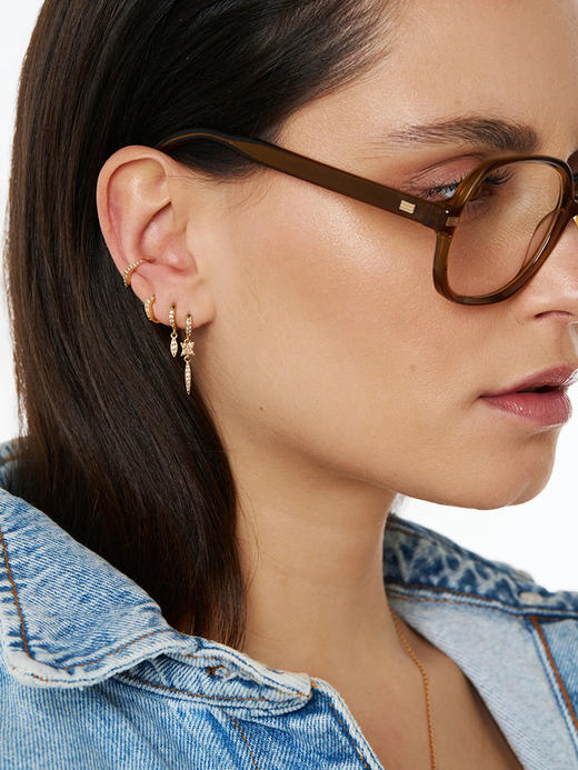 北京仓｜Leo Sedim-OPALIN-金色 锆石 单只 耳环［法国设计师］ 商品图2