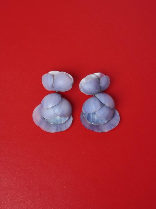 北京仓｜Cilea Bijoux-LINDSAY-凌霄花 矢车菊蓝色 哑光 耳环［法国设计师］ 商品图1