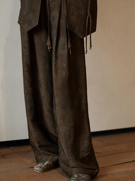 盛唐婧 | 风吟罗縠轻奢时尚香云纱直筒阔腿裤 商品图0