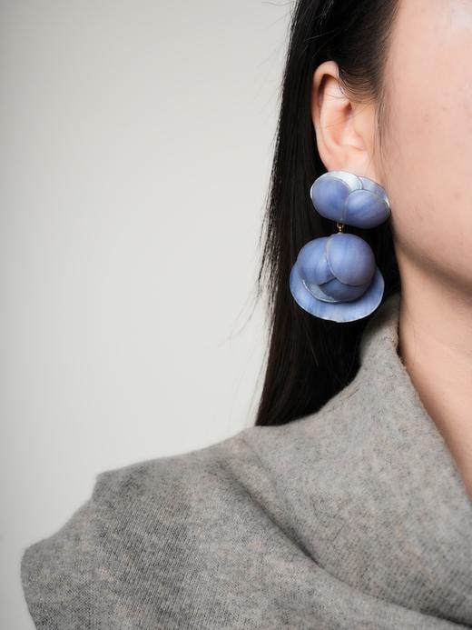 北京仓｜Cilea Bijoux-LINDSAY-凌霄花 矢车菊蓝色 哑光 耳环［法国设计师］ 商品图0