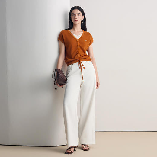 EITIE爱特爱2026夏季新款修身显瘦通勤气质短袖针织上衣8601304 商品图11