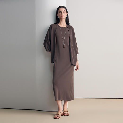 EITIE爱特爱2026夏季新款气质纯色百搭修身显瘦针织开衫8601303 商品图2