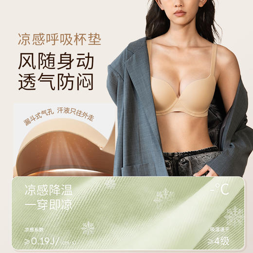 【圆圆隐形杯2.0】光面无痕全罩杯隐形聚拢收副乳承托文胸女士 商品图3