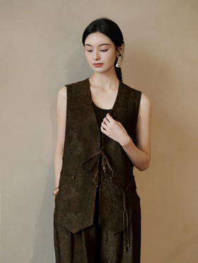 盛唐婧 | 风吟罗縠轻奢时尚香云纱系带马甲