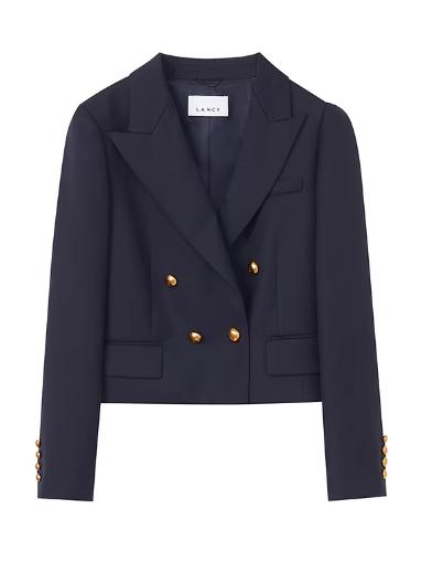 朗姿 纯羊毛轻职场双排扣短西装外套LCJH01WJK162 商品图7