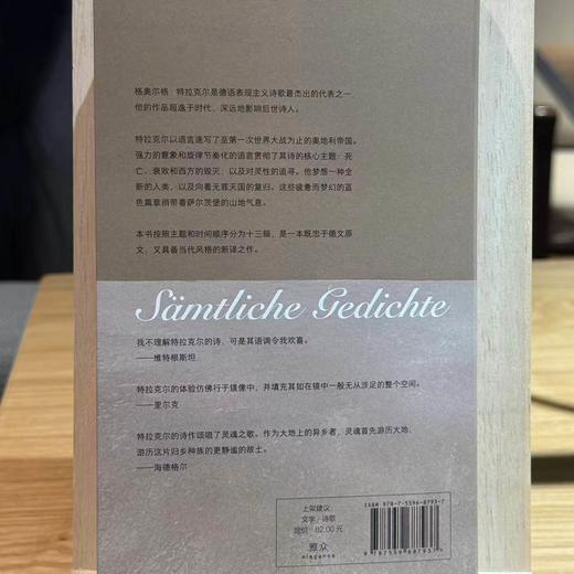 【限量刷边】在夜的金枝与星辰下:特拉克尔诗全集 德语表现主义诗歌杰出代表之一 对衰退和痛苦的严肃表达 雅众诗歌国外卷外国诗歌 商品图2