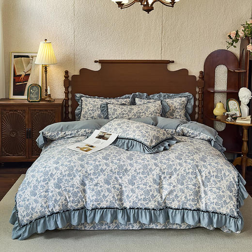 【多样屋专柜】悠梦家居美式轻奢复古风四件套美克紫/美克蓝/美克咖 3款可选200*230cm 商品图1
