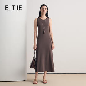 EITIE爱特爱通勤简约修身无袖针织连衣裙2026夏季新款8601302