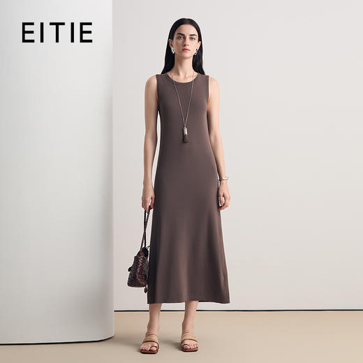 EITIE爱特爱通勤简约修身无袖针织连衣裙2026夏季新款8601302 商品图0