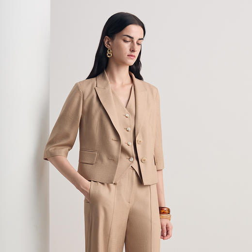 EITIE爱特爱2026夏季新款通勤气质修身短款西装外套8603304 商品图3