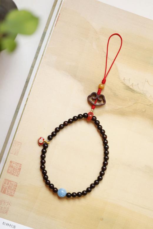 紫檀[倾福】6mm 39颗手机挂件钥匙扣 商品图0