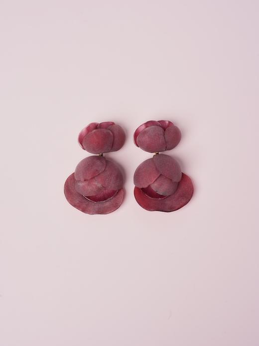 北京仓｜Cilea Bijoux-LINDSAY-凌霄花 胭脂红色 哑光 耳环［法国设计师］ 商品图1