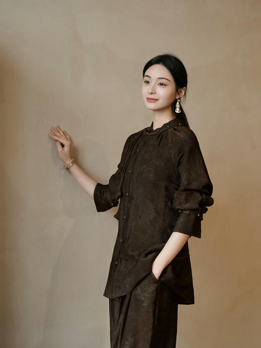 盛唐婧 | 风吟罗縠轻奢时尚香云纱长款上衣 商品图1