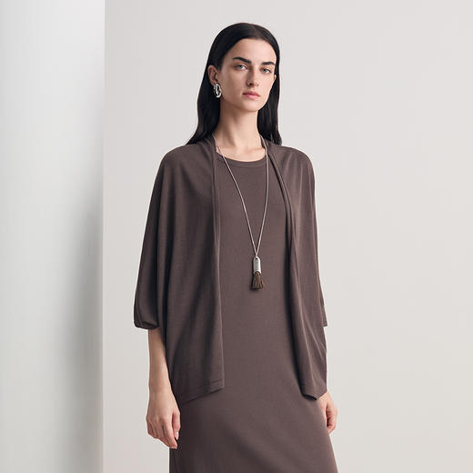 EITIE爱特爱2026夏季新款气质纯色百搭修身显瘦针织开衫8601303 商品图3