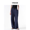 VIMAGE纬漫纪显瘦松弛感棉质阔腿显瘦纯色抽绳休闲裤2026夏季新款V2505215 商品缩略图5