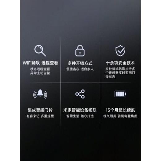 小米（MI）智能门锁E20 WiFi版家用防盗指纹密码智能门锁电子门锁 小米全自动智能门锁-黑（演示样机） 商品图2