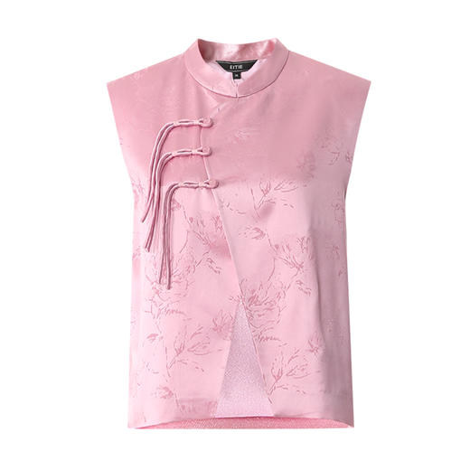 EITIE爱特爱中式盘扣气质立领直筒无袖马甲外套春季新款8103816 商品图5