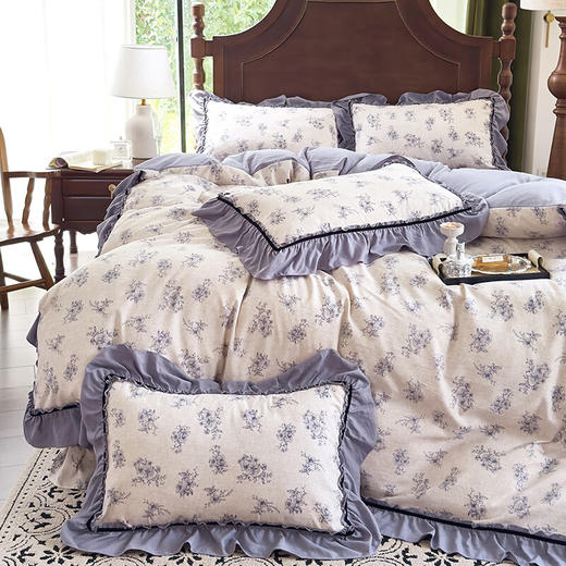【多样屋专柜】悠梦家居美式轻奢复古风四件套美克紫/美克蓝/美克咖 3款可选200*230cm 商品图5