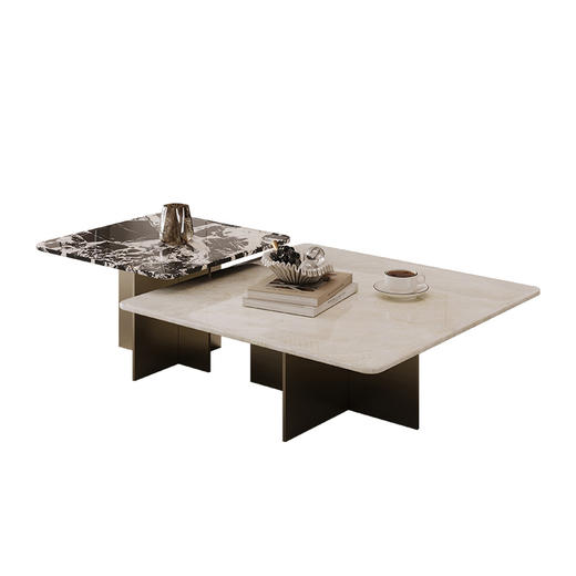 【美居】B4尊享 天然奢石 茶几 BSTJB3628A 米兰白玉 商品图3