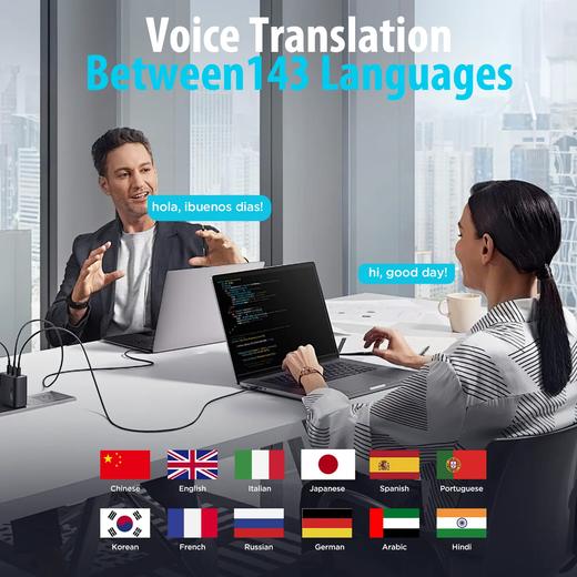 美国 Vhbot  S-02 开放式AI翻译智能双芯片无延迟蓝牙耳机  同声传译143语言 商品图5