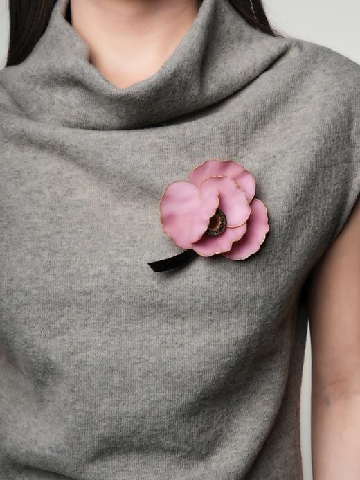 北京仓｜Cilea Bijoux-POESIE-虞美人 玫瑰色哑光 胸针［法国设计师］ 商品图0
